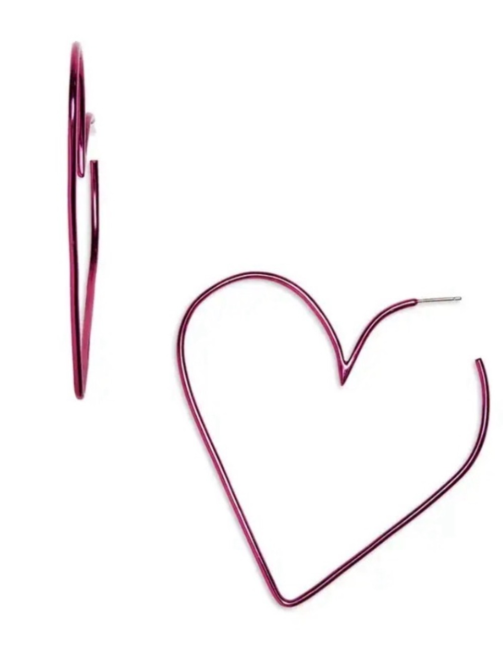 Isabel Marant Pink Heart-Shaped Hoop Earrings
